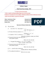 Final Term Exam Introduction To Maths Spring 2021 IUGC