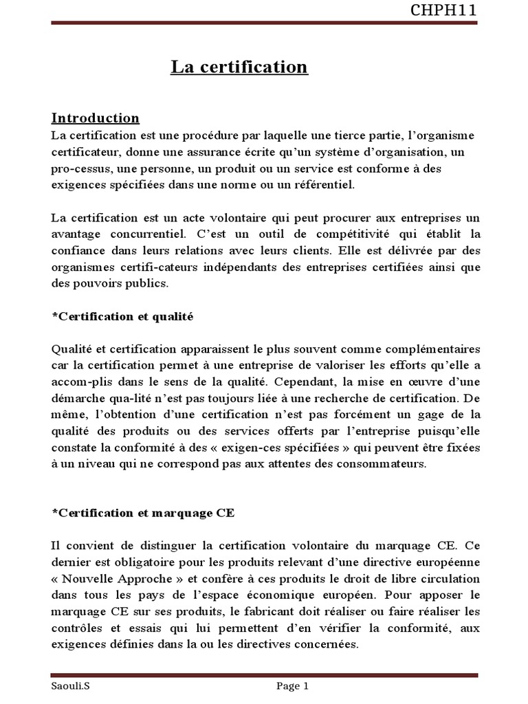 Types de certification qualité industrielle | PDF | Management de la ...