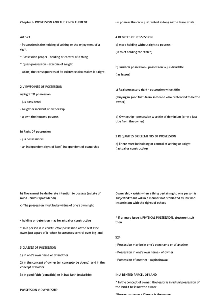 Understanding Possession Types and Stages | PDF | Possession (Law ...