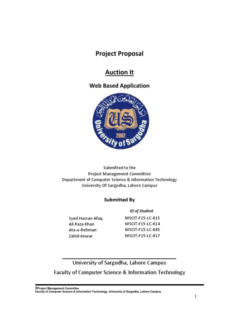 Project Proposal Auction It: Web Based Application | PDF | Application ...