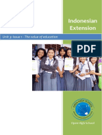 Indonesian Extension: Unit 3: Issue 1 - The Value of Education