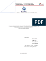 Evaluar manual normas y procedimientos administrativos almacén UE José Atanasio Girardot