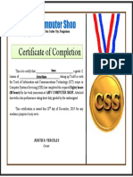 AMV Computer Shop: Certificate of Completion