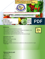 Role of Zinc in Vegetable Production