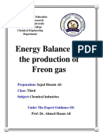 Energy Balance For r134