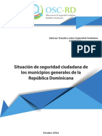 Situación de Seguridad Ciudadana de Los Municipios Generales de La República Dominicana