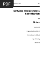 Software Requirements Specification For Notes