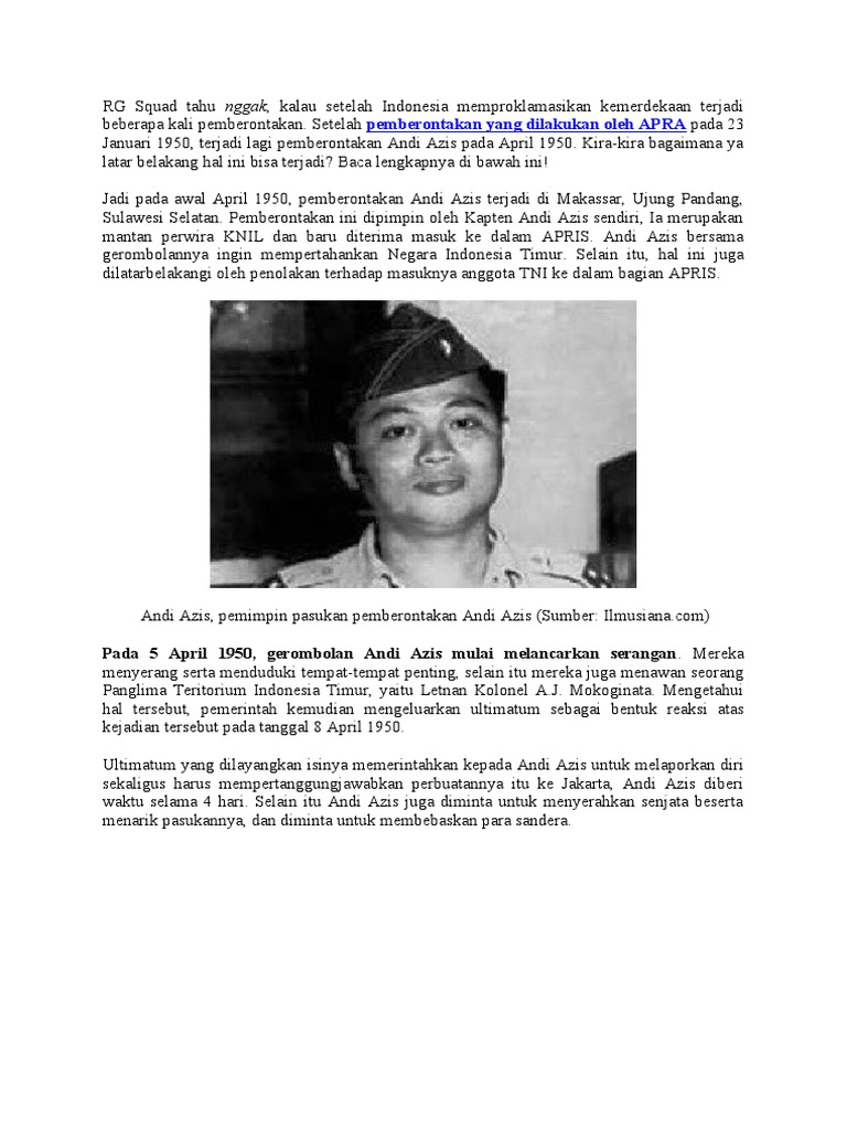 Pemberontakan Andi Azis di Makassar | PDF