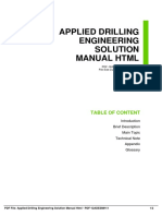 Applied Drilling Engineering Solution Manual HTML: Table of Content