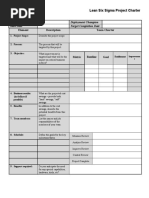 Lean Six Sigma Project Charter