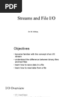 Streams and File I/O: Dr. M. Ishtiaq