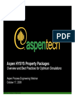Aspen HYSYS Property Packages. Overview and Best Practices f