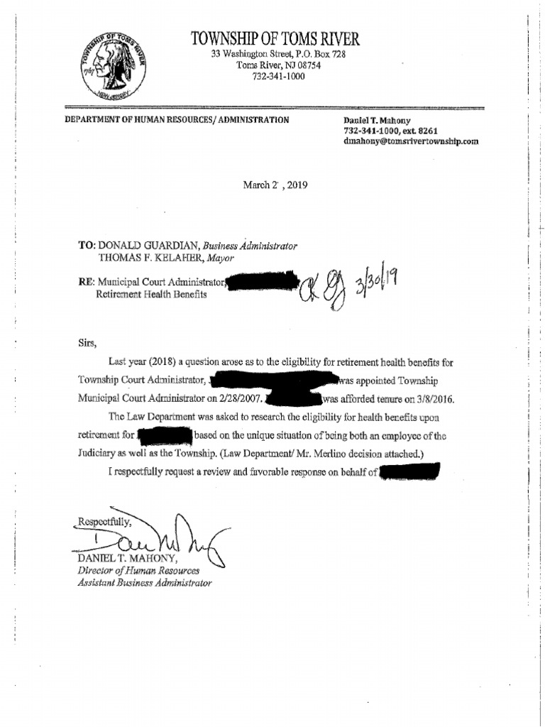 Toms River Health Benefits For Retiree May 2021 PDF