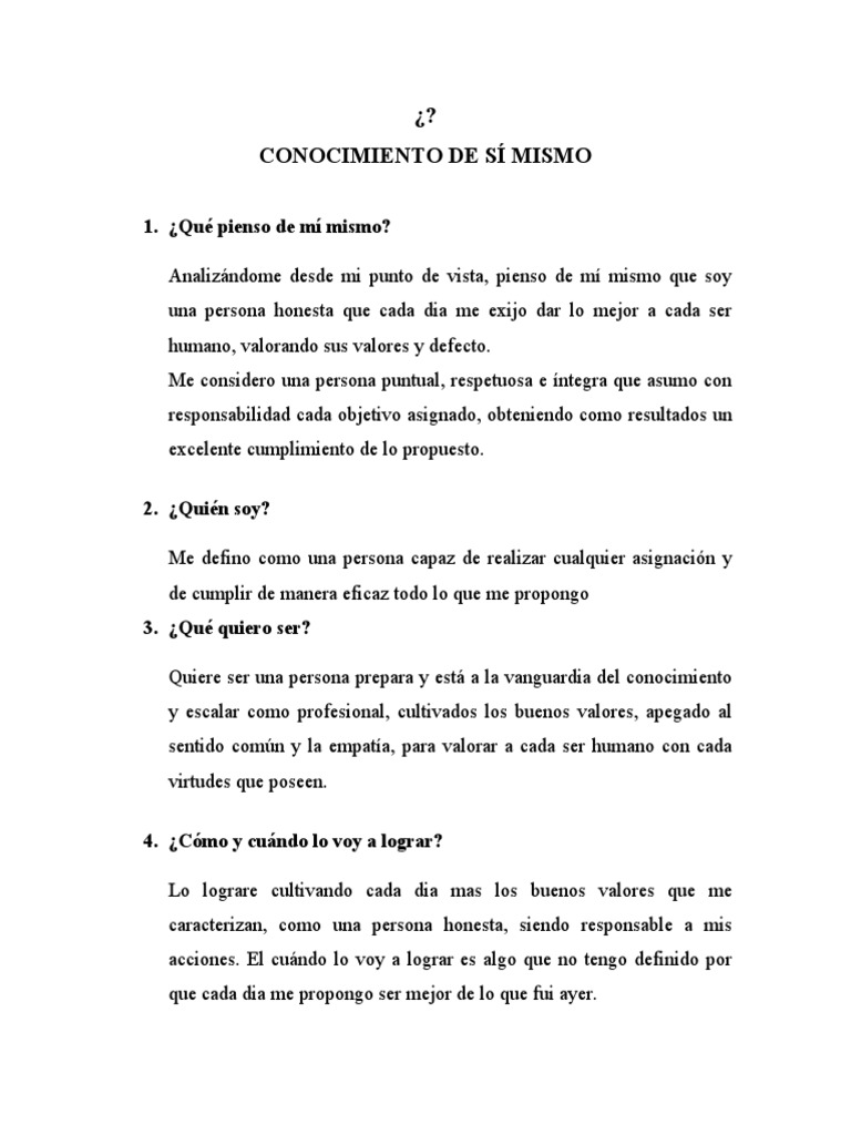Conocimiento de Sí Mismo | PDF