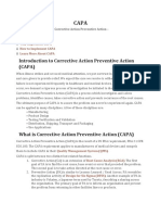 Introduction To Corrective Action Preventive Action (CAPA)