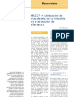 HACCP Y Lubricacion De Maquinas