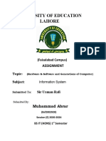 University of Education Lahore: Assignment