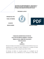 PROMOCIÓN DE ESTRATEGIAS DE EMPODERAMIENTO Y RESILIENCIA A 10 MUJERES VÍCTIMAS DE VIOLENCIA DE GENERO USUARIAS DE LA COMISARIA DE FAMILIA DEL MUNICIPIO DE BOLÍVAR CAUCA" (Autoguardado)