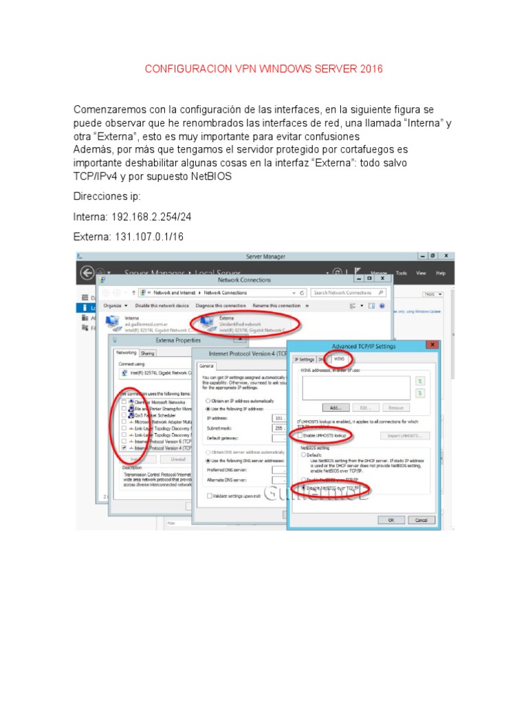 Configuración VPN en Windows Server 2016 | PDF | Red privada virtual ...