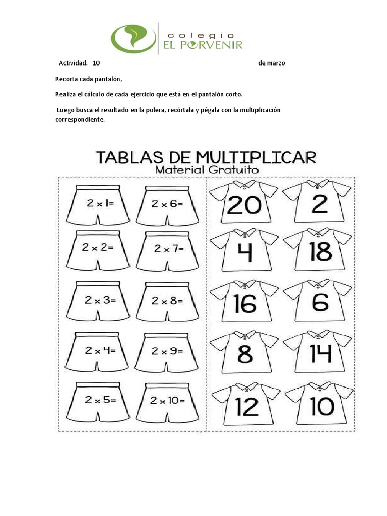 Actividades de multiplicación: tablas 2 y 3 | PDF