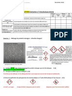 CORRECTION Evaluation N°3 de Physique-Chimie: Exercice 1 - Mélange de Produits Ménagers: Attention Dangers!