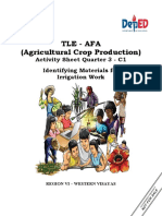 Tle - Afa (Agricultural Crop Production) : Activity Sheet Quarter 3 - C1 Identifying Materials For Irrigation Work