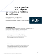 Lojo, María Rosa - La Literatura Argentina Del Siglo XIX - Objeto de La Crítica y Materia de La Ficción