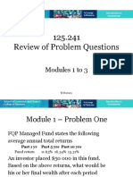 125.241 Review of Problem Questions: Modules 1 To 3