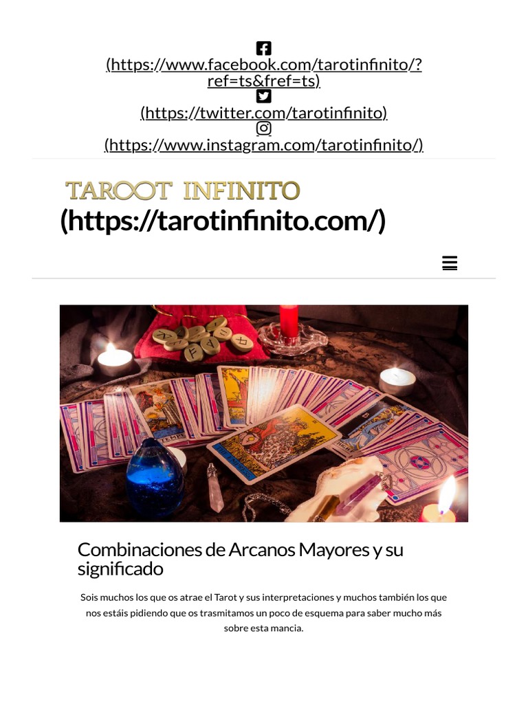 Combinaciones De Arcanos Mayores Y Su Significado Tarot Infinito