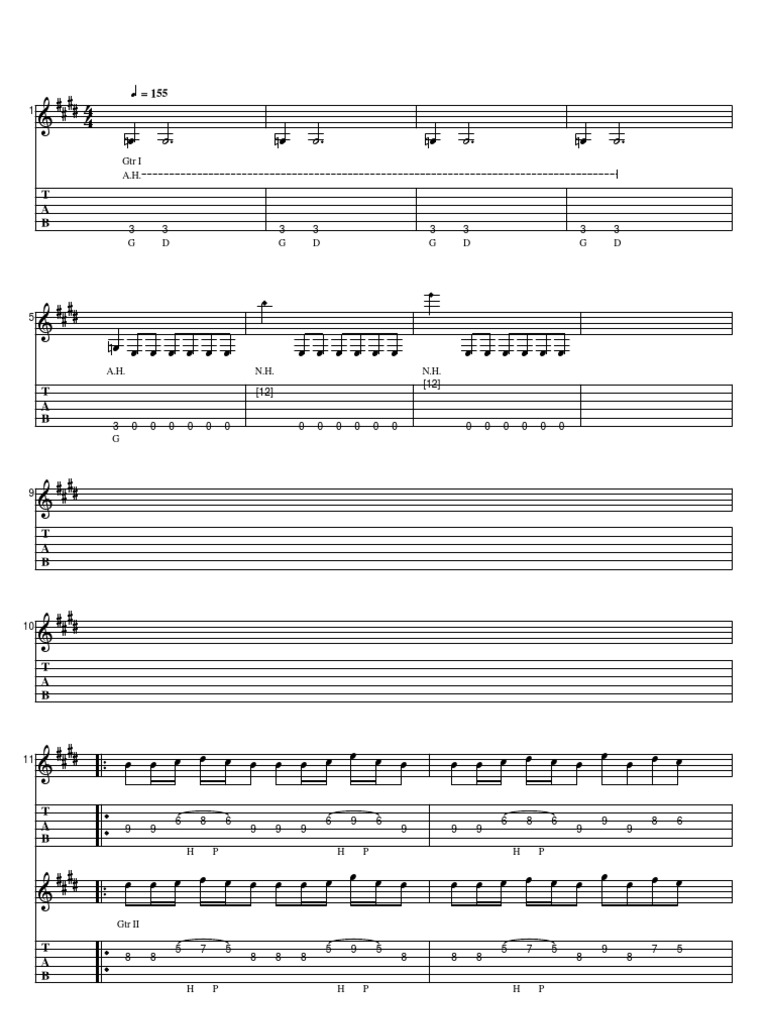Power Tab Editor Guitar Tabs | PDF