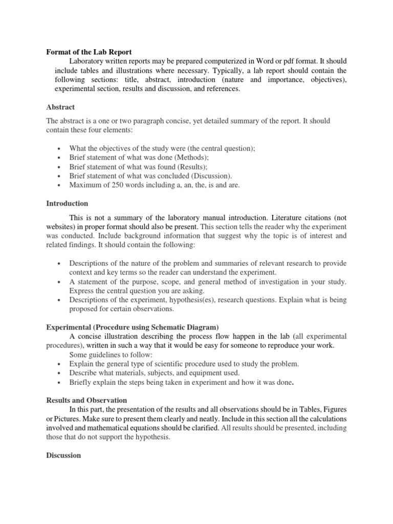 Guidelines for Writing an Effective Laboratory Report PDF
