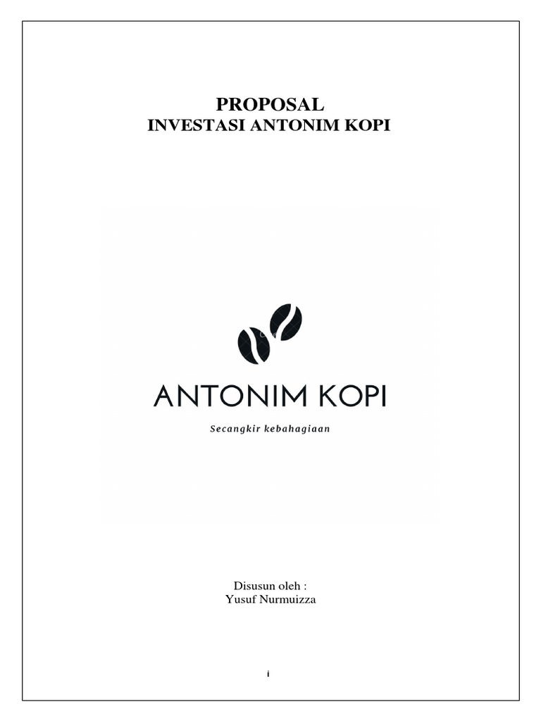 INVESTMENT PROPOSAL FOR AN ALTERNATIVE COFFEE BUSINESS PDF