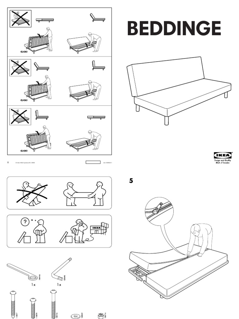 Winkelcentrum Pardon wetenschapper IKEA - Beddinge Slaapbank | PDF