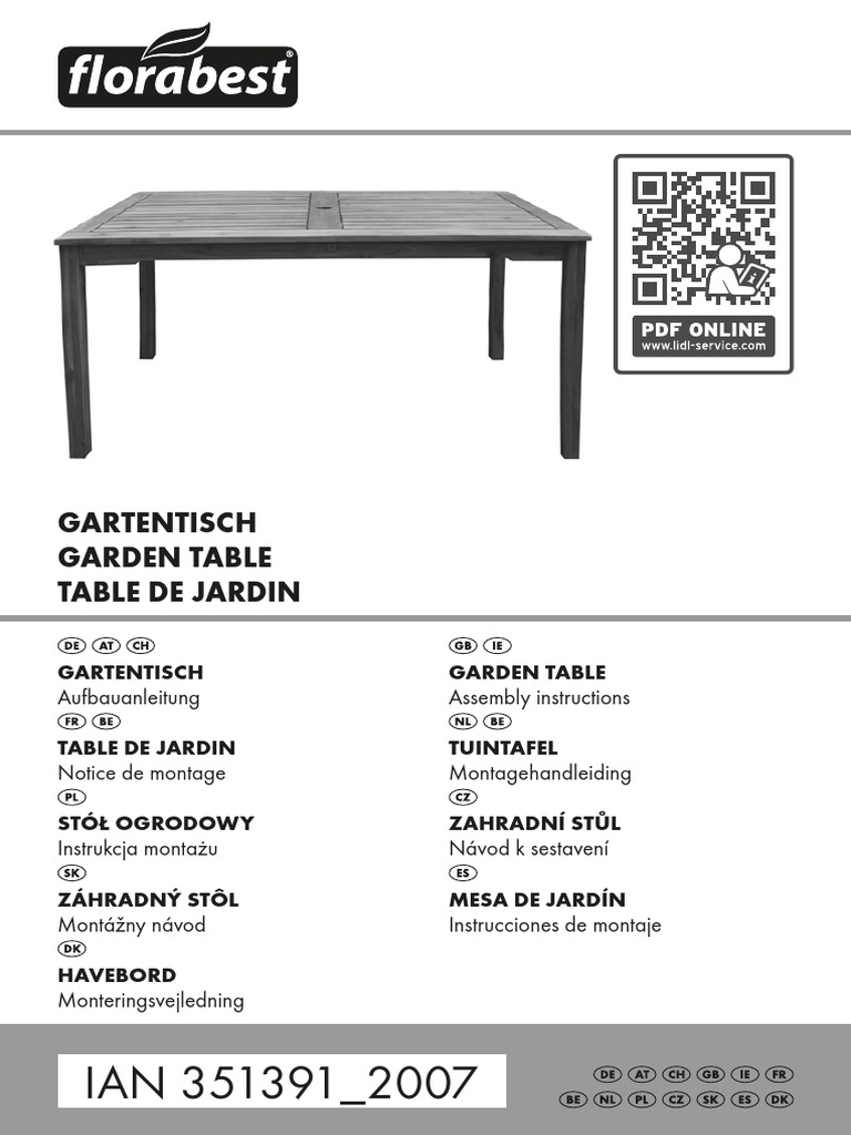 Tuintafel Florabest (Lidl)
