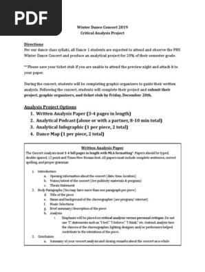 dance analysis project 2019