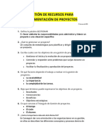 Gestión de Recursos para Implementación de Proyectos