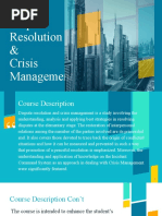 Dispute Resolution & Crisis Management