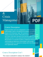 Dispute Resolution & Crisis Management