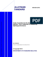 MS 825-6 2012 - Code of Practice For The Design of Road Lighting - Methods of Measuring Lighting Performance