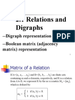 2.1 Relations and Digraphs: - Digraph Representation - Boolean Matrix (Adjacency Matrix) Representation