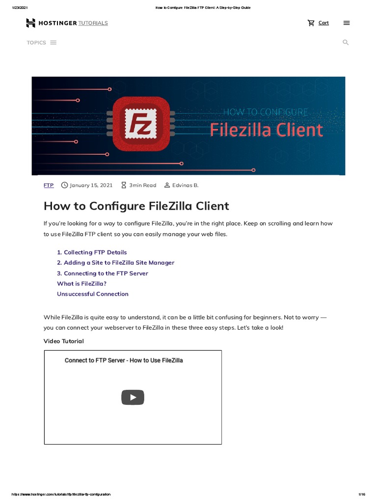 How To Configure FileZilla FTP Client A StepbyStep Guide Download Free PDF File Transfer