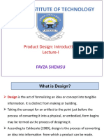 Jimma Institute of Technology: Product Design: Introduction Lecture-I