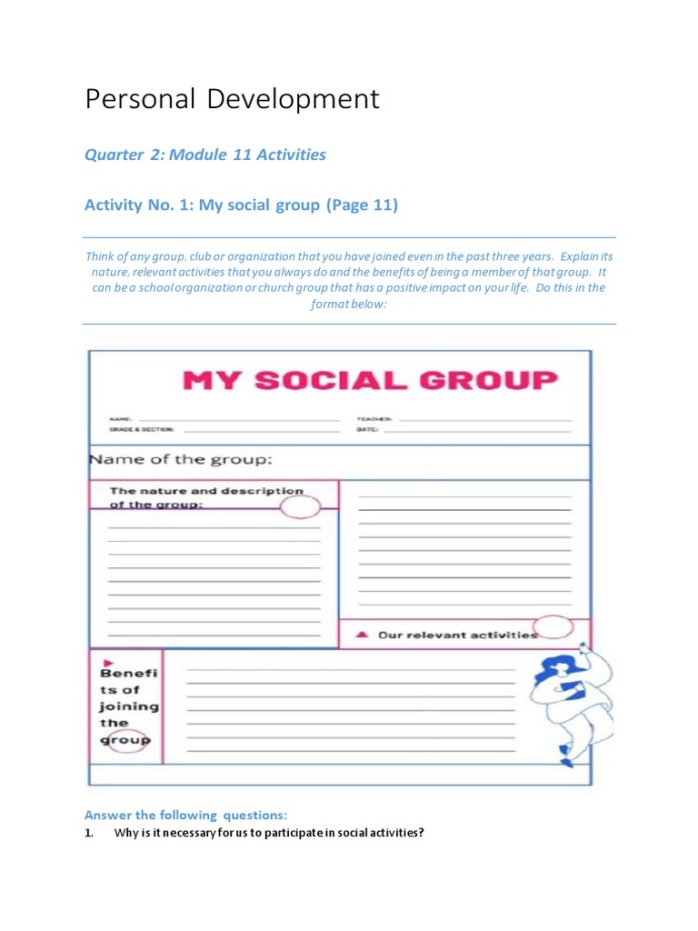 Perdev Q2 Module 11 Activities | PDF | Career & Growth | Social Science