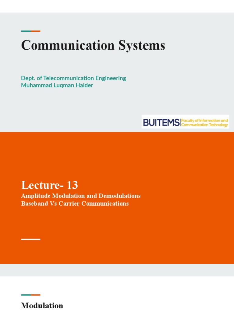 Modulation Techniques in Telecommunication | PDF | Modulation | Sound ...