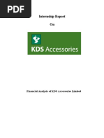 Internship Report On: Financial Analysis of KDS Accessories Limited