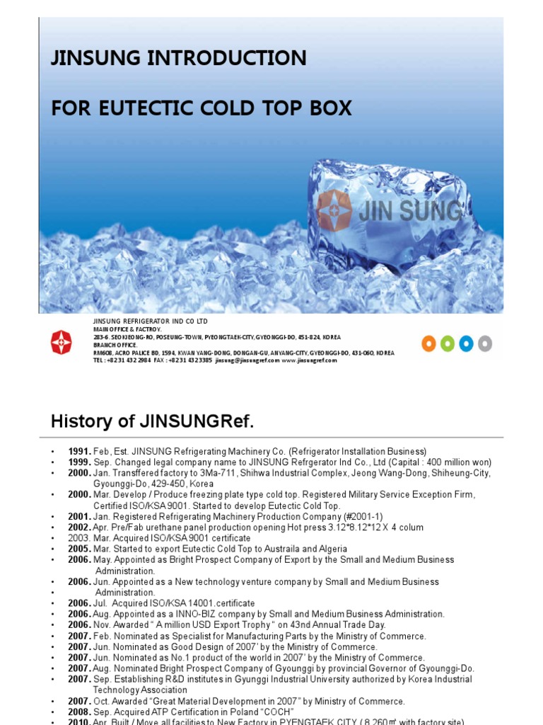 Jinsung Introduction For Eutectic Cold Top Box: Jinsung Refrigerator ...