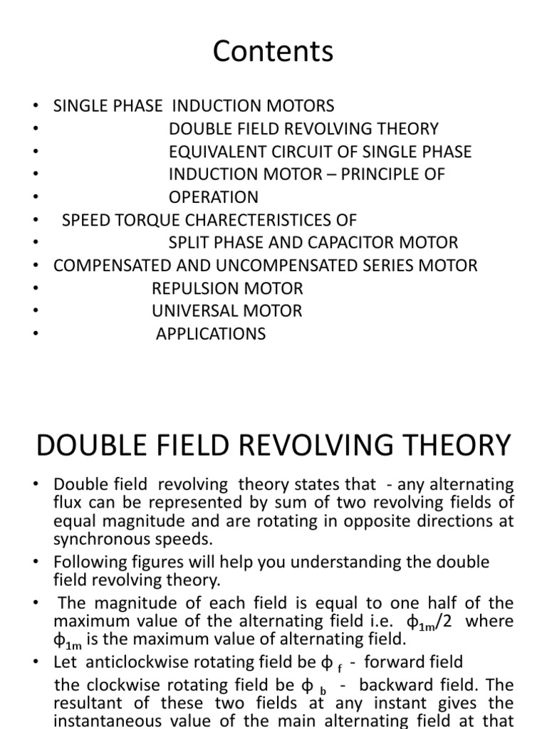 Double Field Revolving Theory Explained | PDF | Electric Motor ...