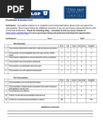 Evaluation Form Sample