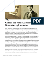 Cursul 15 Vasile Alecsandri - Dramaturg I Prozator