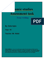 Islamic Studies Assessment Task: Essay Writing